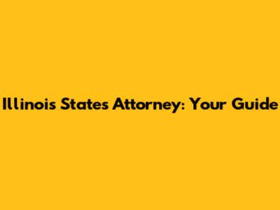 Illinois State's Attorney: Your Guide