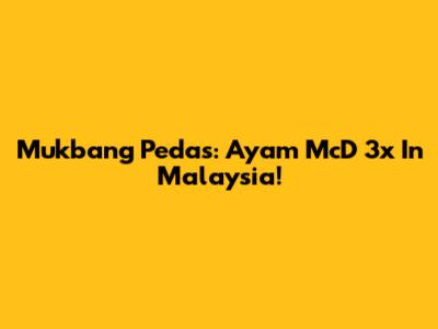 Mukbang Pedas: Ayam McD 3x In Malaysia!